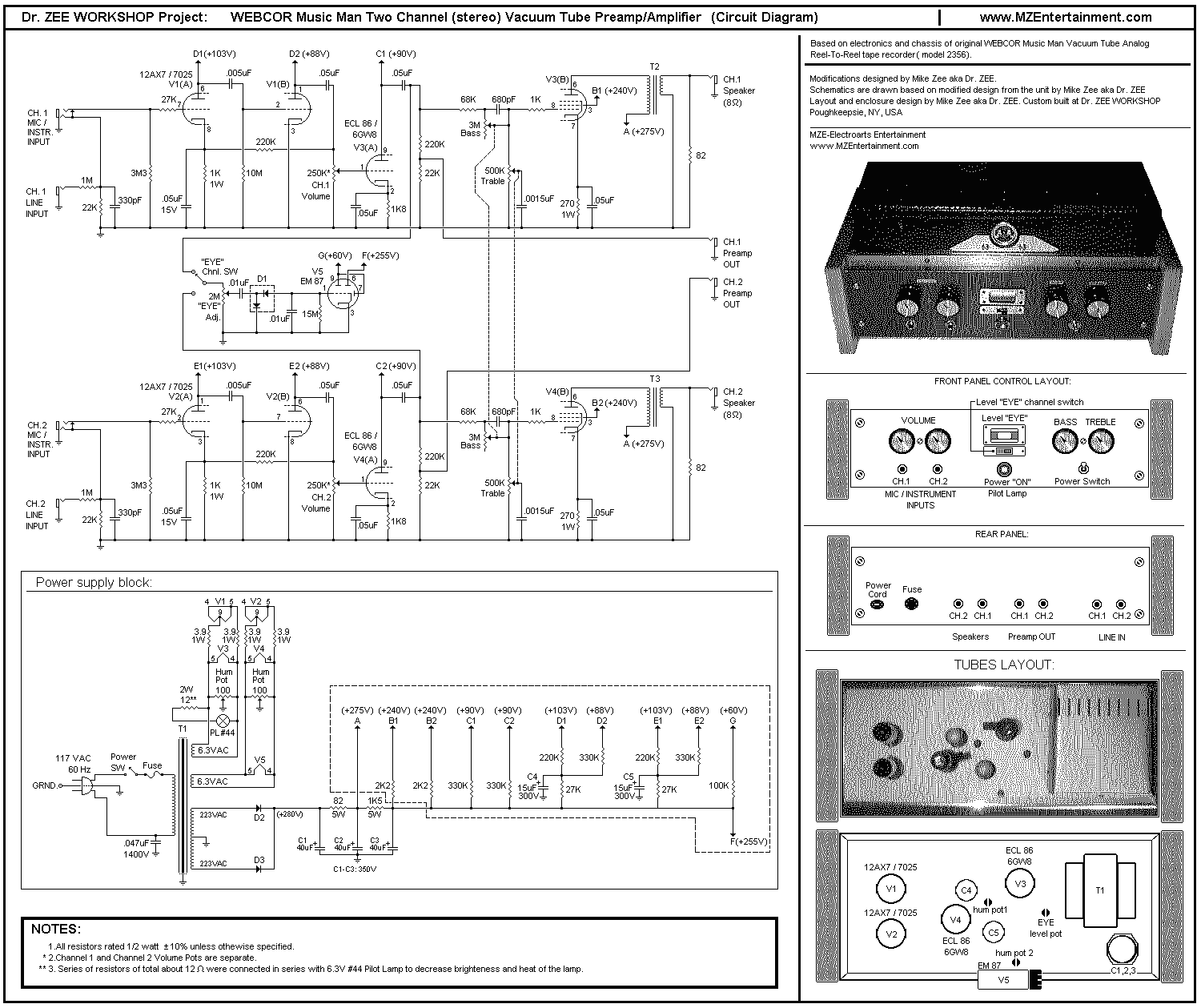 Audio guitar Instruments and pedal Restoration, schematics vintage Equipment Vintage Technical