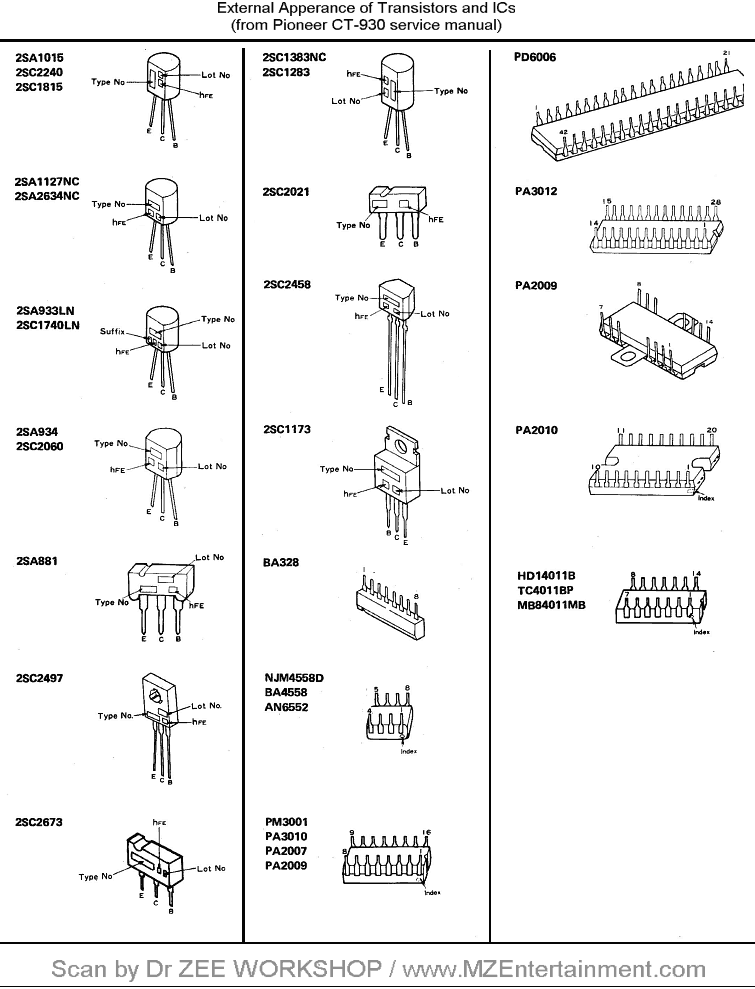 Transistor Pinout Chart