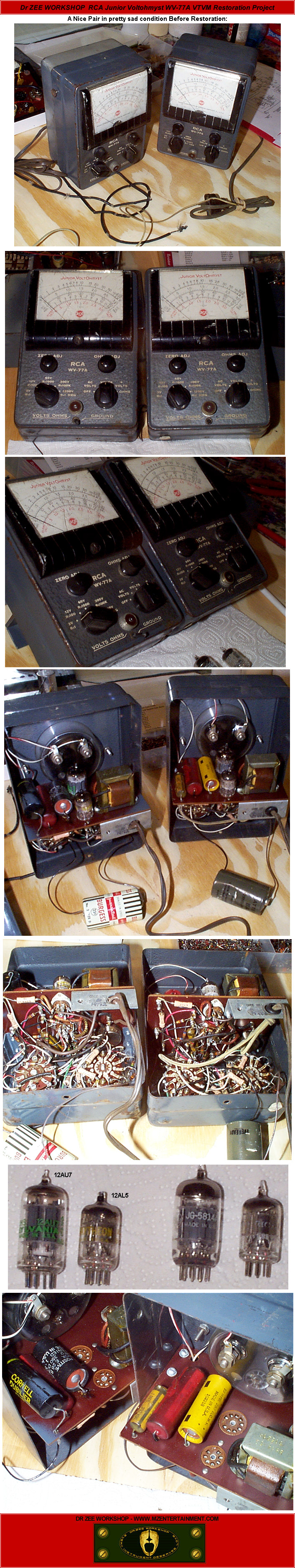 RCA VoltOhmyst Test Meter Model WV-77E DC AC Volt Ohm Multimeter Powers On  5x8